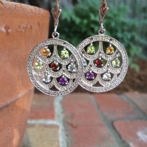 14k gold earrings with gemstones